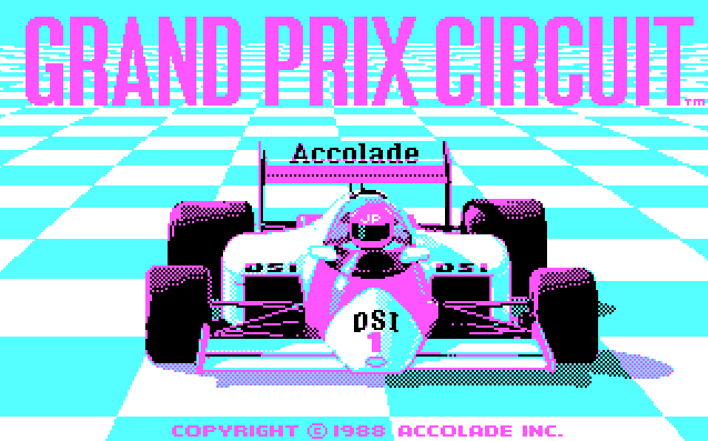 Zrzut ekranu z gry Grand Prix Circuit w wersji CGA