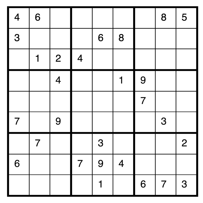 Niewypełnione sudoku